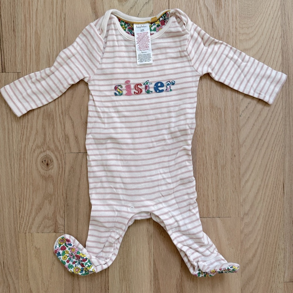 Baby Boden sister onesie